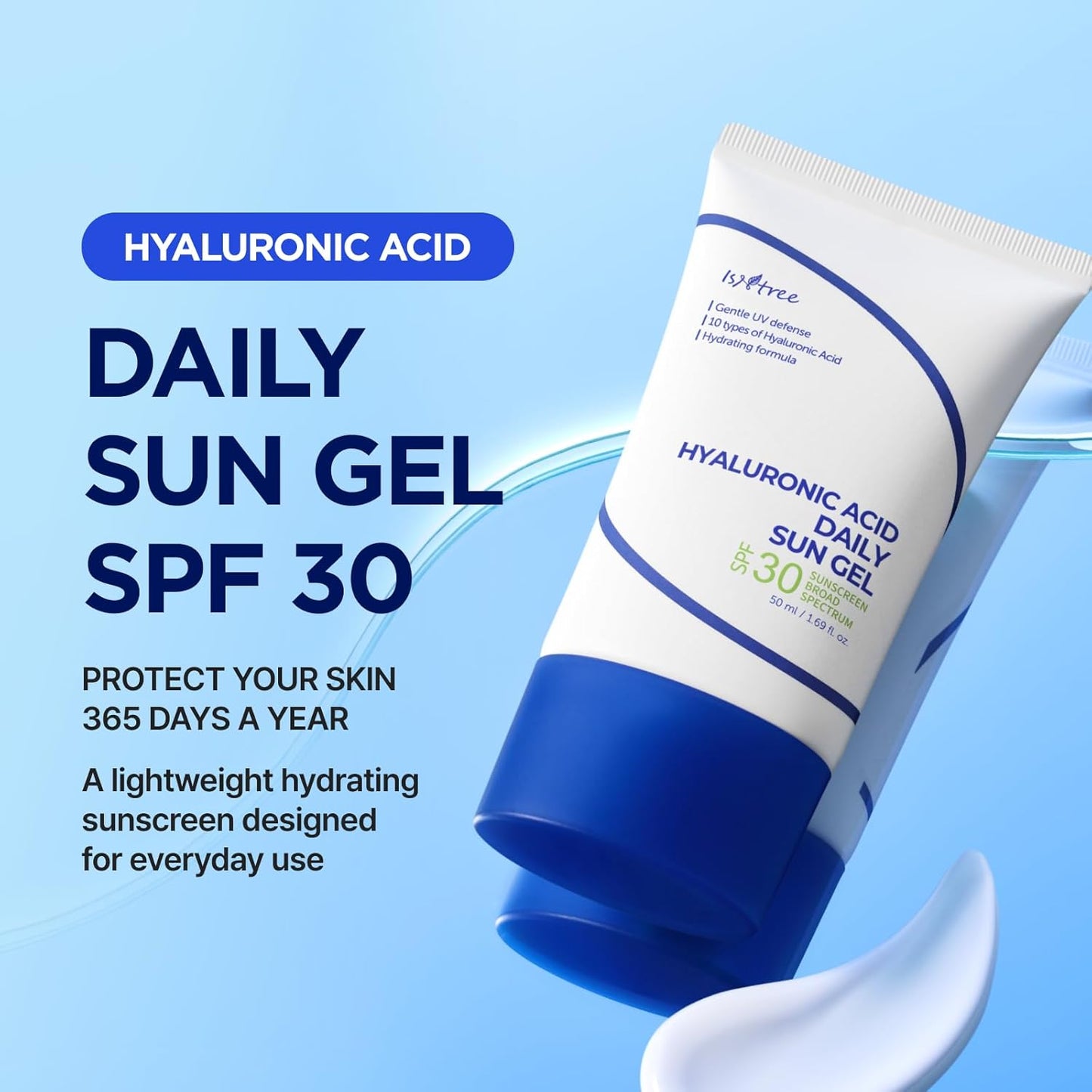 Isntree - Gel Solar Diario de Ácido Hialurónico SPF30